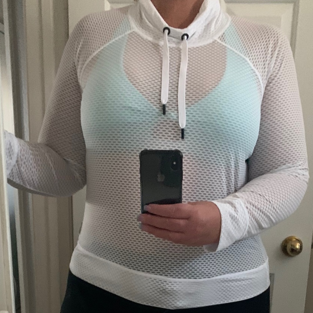 SOLD NWT DKNY Sport Cowl Neck Mesh Shirt